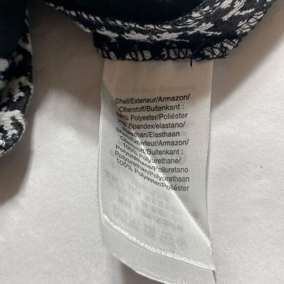 DKNY Faux Leather Wrap Houndstooth Sleeveless Dress‎ Sheath MIDI Black White 2 - Picture 13 of 14